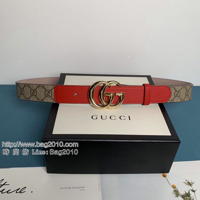 Gucci經典皮帶 古奇GGSupreme小牛皮腰帶 古奇2020早春新款  jjp1563
